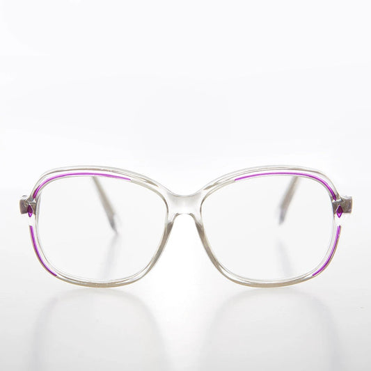 Clear Women's Retro Reading Glasses with Color Accents - Kara by Sunglass Museum