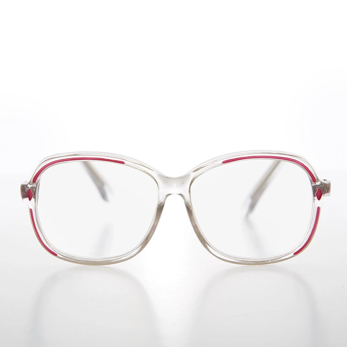 Clear Women's Retro Reading Glasses with Color Accents - Kara by Sunglass Museum