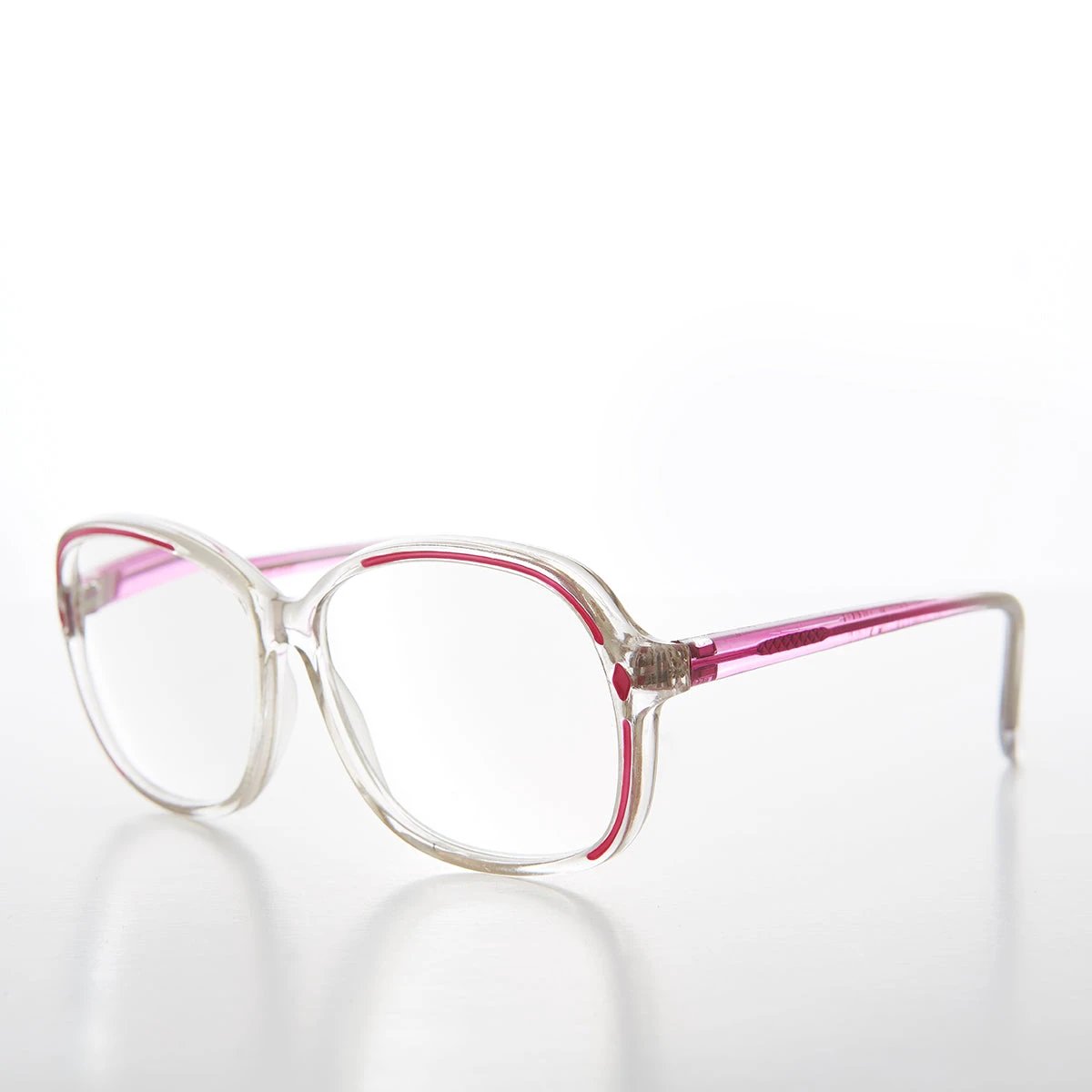 Clear Women's Retro Reading Glasses with Color Accents - Kara by Sunglass Museum