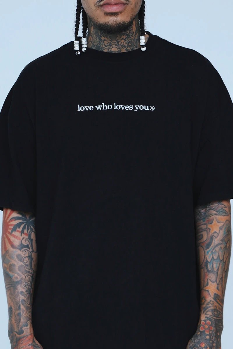 Love Who Loves You (Black - Oversize Shirt) by Fly Supply Co