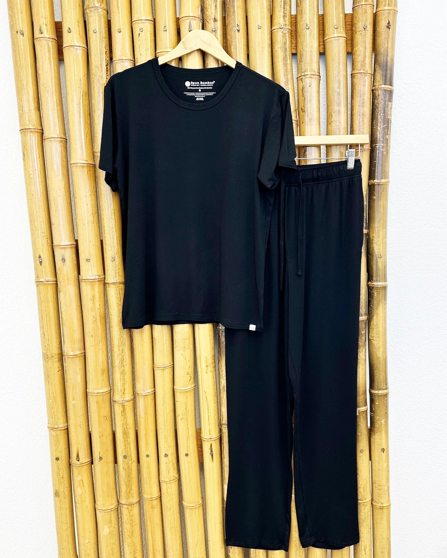 Men's Soft Bamboo Lounge Pajama Set - Short Sleeve Top & Pants 32" inseam by Spun Bamboo