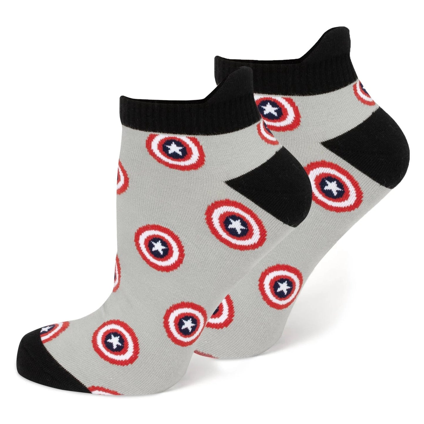 Marvel Captain America Ankle Socks 3-Pack and Lapel Pin Gift Set by Cufflinks.com