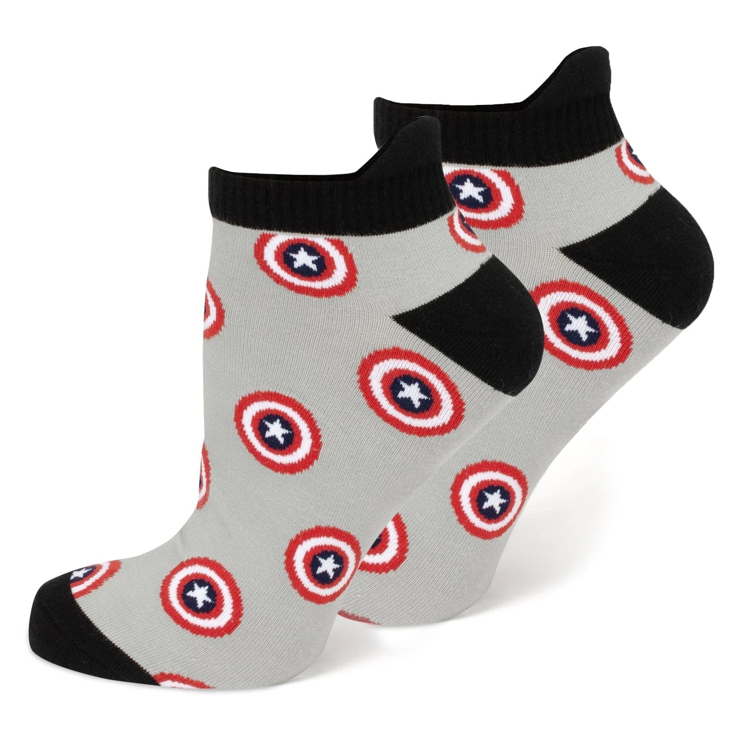 Marvel Captain America Ankle Socks 3-Pack and Lapel Pin Gift Set by Cufflinks.com
