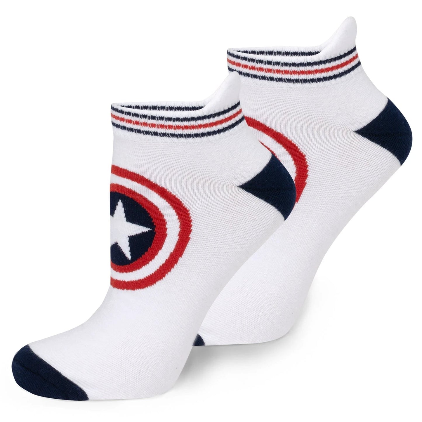 Marvel Captain America Ankle Socks 3-Pack and Lapel Pin Gift Set by Cufflinks.com