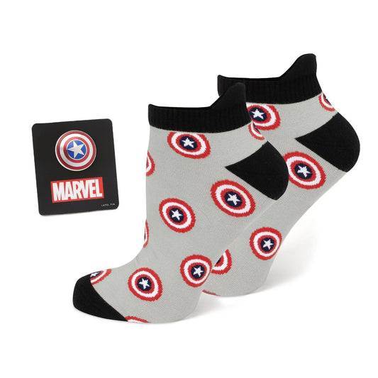 Marvel Captain America Gray Ankle Gift Set by Cufflinks.com