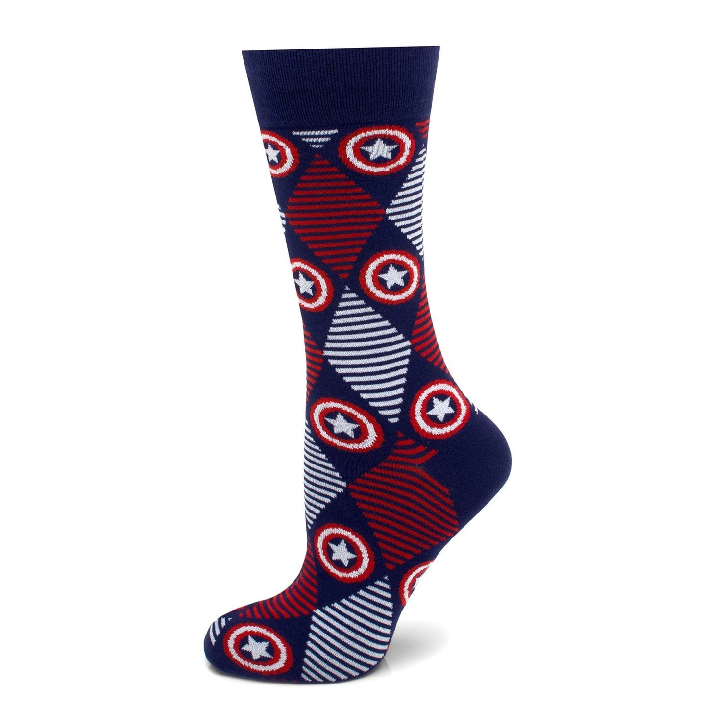 Marvel Captain America Navy Argyle Stripe Gift Set by Cufflinks.com