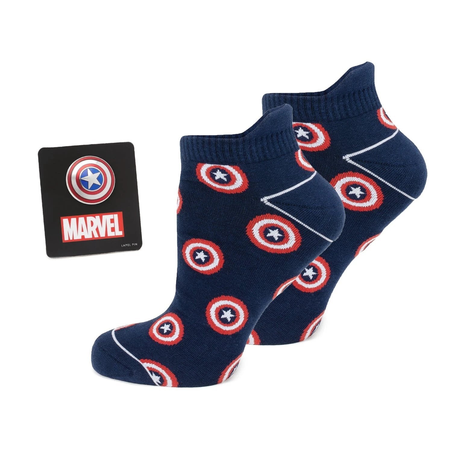 Marvel Captain America Navy Ankle Sock Gift Set by Cufflinks.com