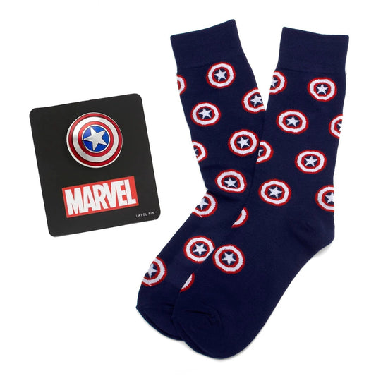 Captain America Navy Gift Set by Cufflinks.com