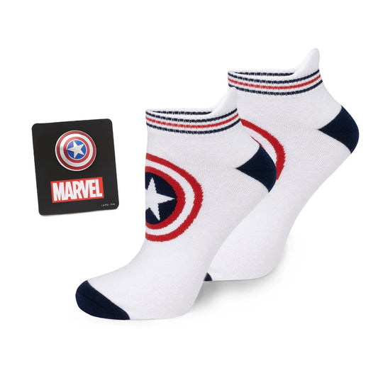 Marvel Captain America White Ankle Gift Set by Cufflinks.com