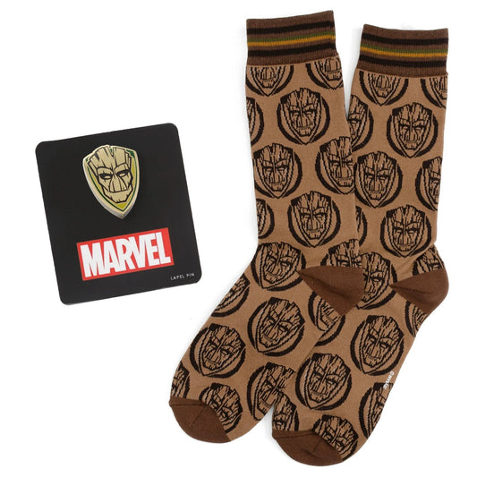 Marvel Guardians of the Galaxy Groot Brown Tonal Gift Set by Cufflinks.com