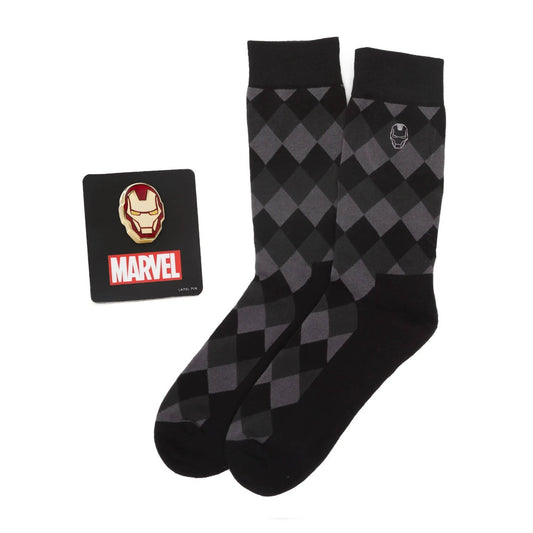 Marvel Iron Man Argyle Black Gift Set by Cufflinks.com