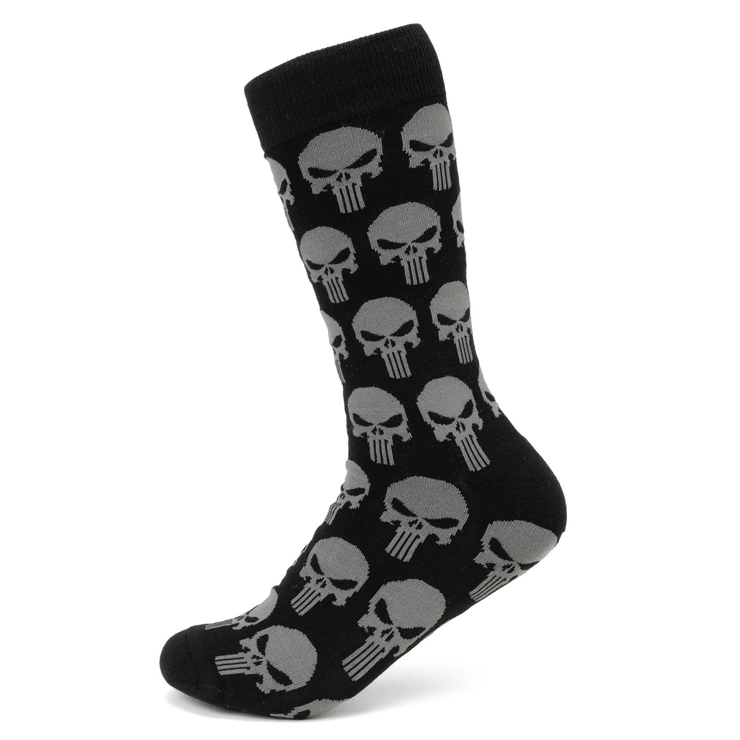 Marvel Punisher Black Socks and Silver Lapel Pin Gift Set by Cufflinks.com