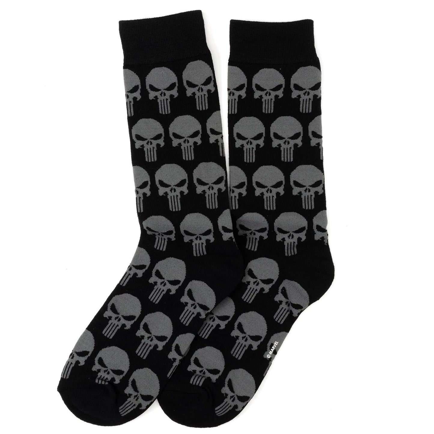 Marvel Punisher Black Socks and Silver Lapel Pin Gift Set by Cufflinks.com