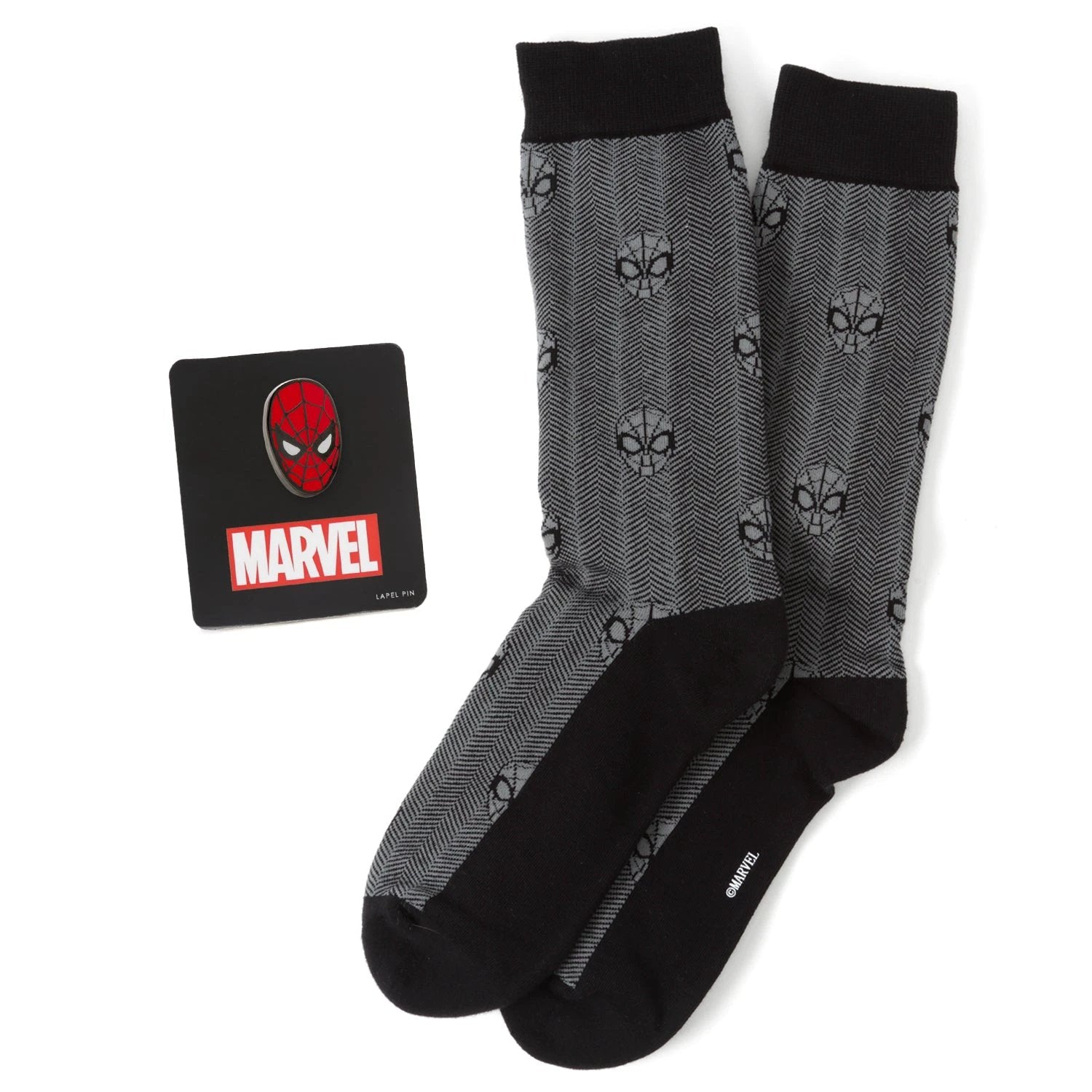 Marvel Spider-Man Herringbone Black Gift Set by Cufflinks.com