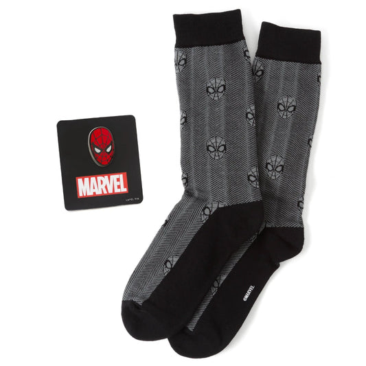 Marvel Spider-Man Herringbone Black Gift Set by Cufflinks.com