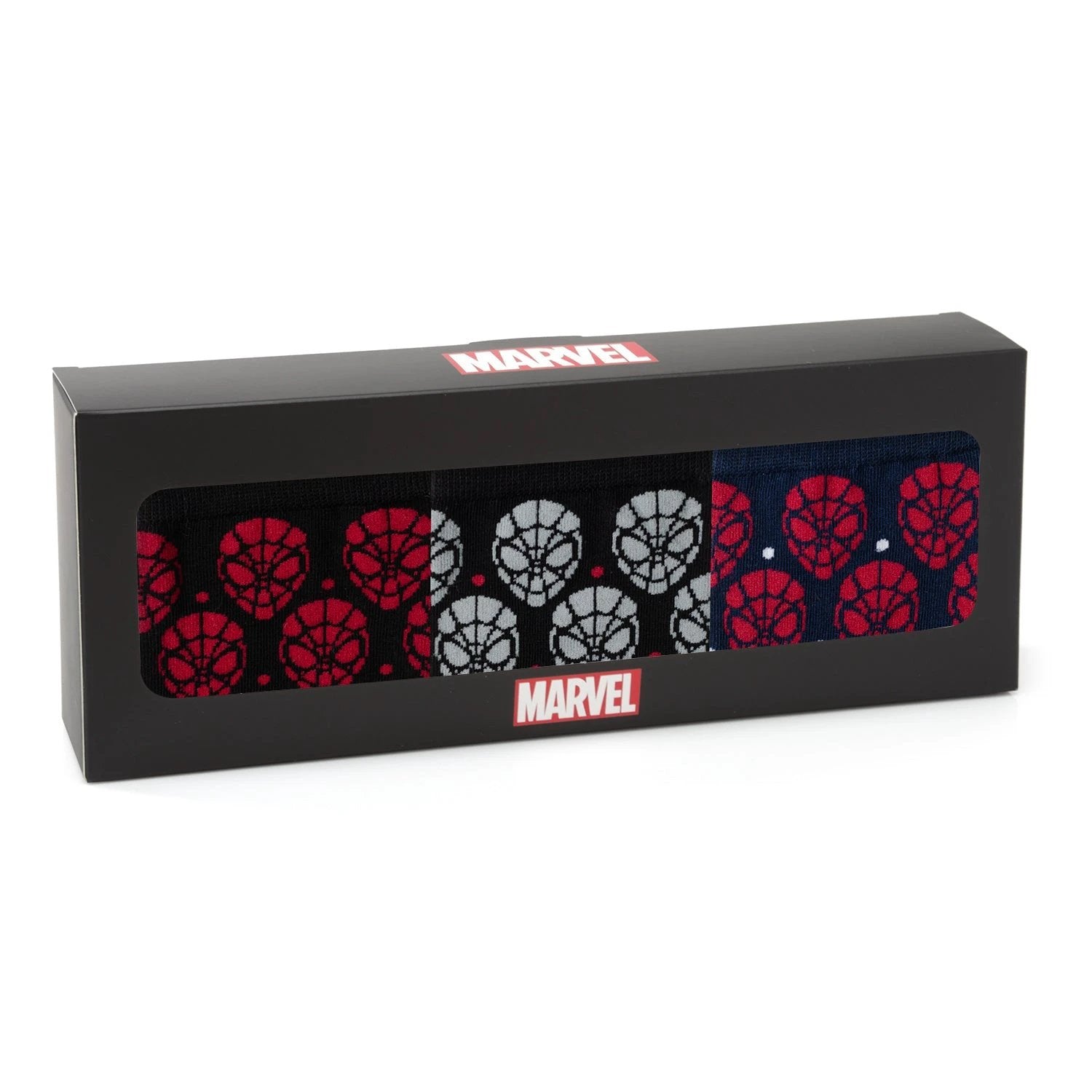 Marvel Spider-Man Dot 3 Pack Socks and Lapel Pin Gift Set by Cufflinks.com