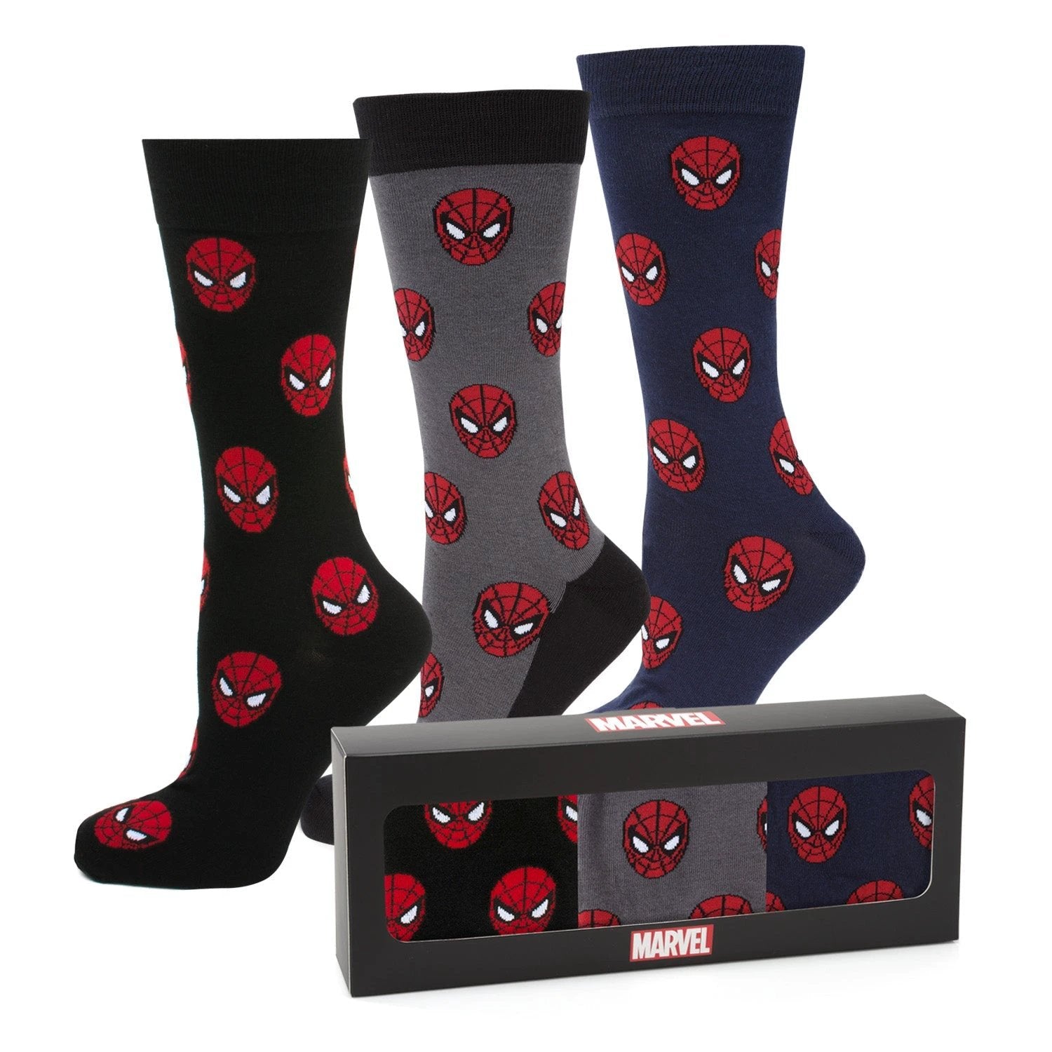 Marvel Spider-Man 3 Pack Socks and Lapel Pin Gift Set by Cufflinks.com