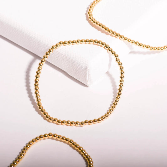NEW 3mm Gold Bead Bracelet by Views & Co