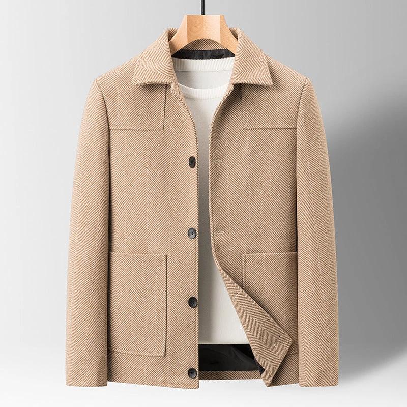 Men's Slim Lapel Wool Jacket by GJG Denim