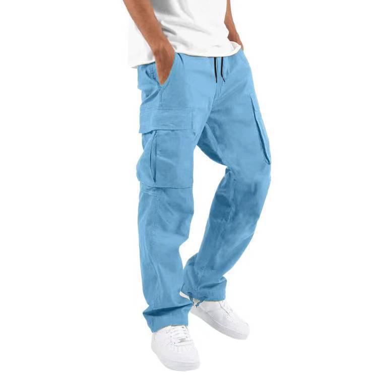 Trade Drawstring Multi-pocket Casual Trousers by GJG Denim
