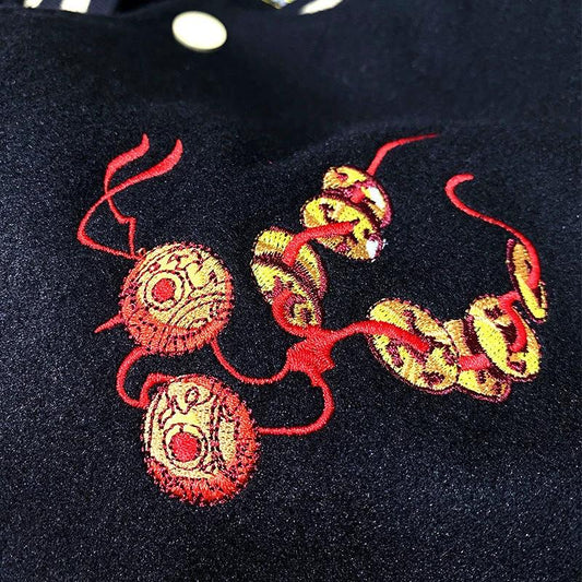 Men's Chinese-style Heavy-duty Embroidered Jacket by GJG Denim