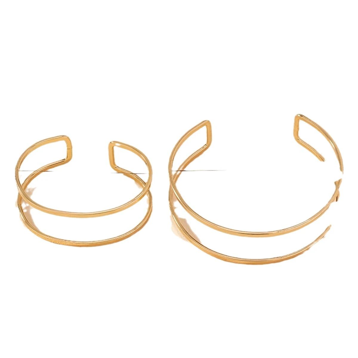 Double-layer Hollow Gold Bangle Bracelet Ladies by GJG Denim