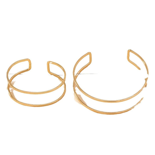 Double-layer Hollow Gold Bangle Bracelet Ladies by GJG Denim