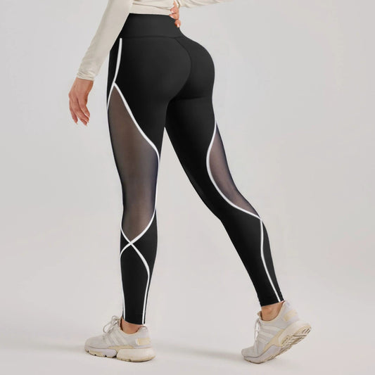 High Waist Yoga Pants Mesh Panels by GJG Denim
