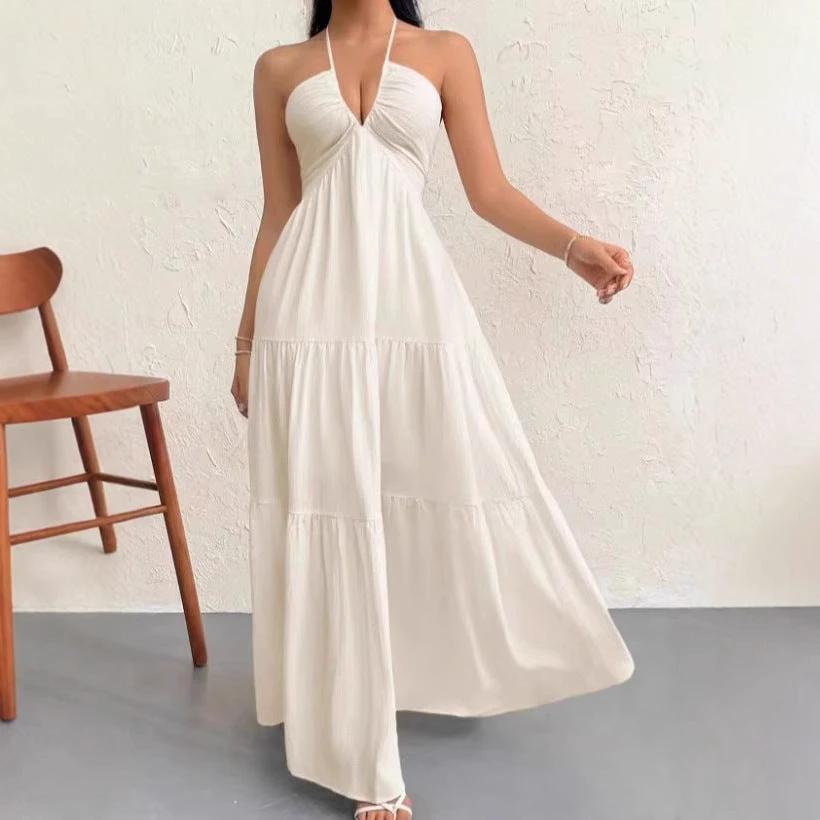 Halter Flowy Maxi Dress Tie back by GJG Denim