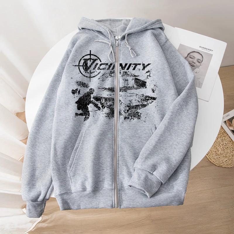 printed Zip-up by GJG Denim