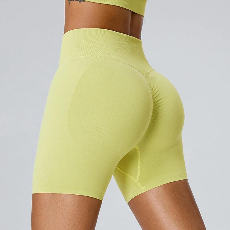 seamless High waist Running Exercise Workout shorts by GJG Denim