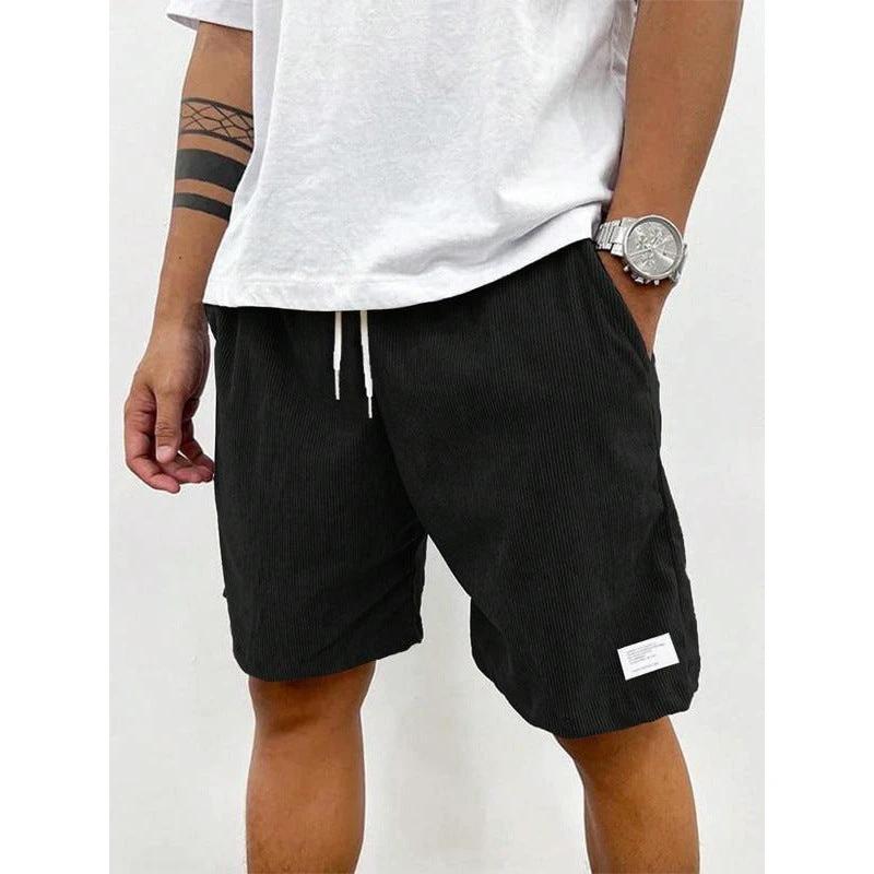 Fashion Personality Solid Color Flip Men's Shorts by GJG Denim