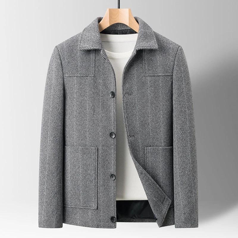 Men's Slim Lapel Wool Jacket by GJG Denim