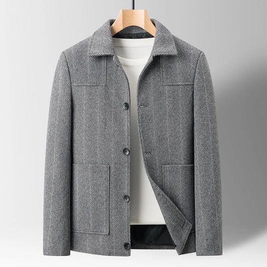 Men's Slim Lapel Wool Jacket by GJG Denim