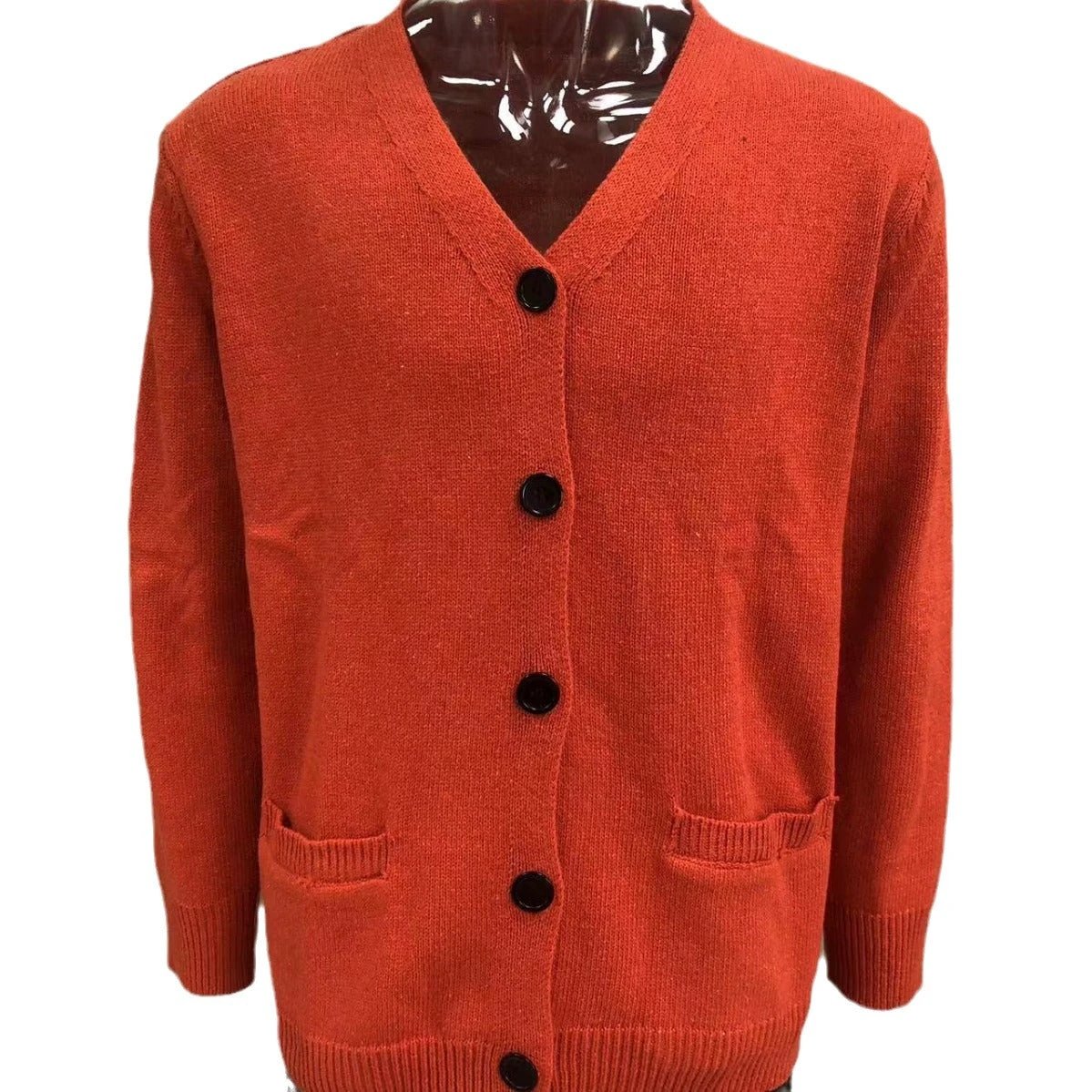 Men's Double-sided Pocket Knitwear V-neck Long Sleeve Slim Cardigan Sweater by GJG Denim