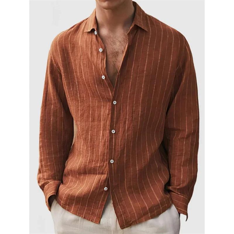 Long Sleeve Men's Shirt Striped Print by GJG Denim