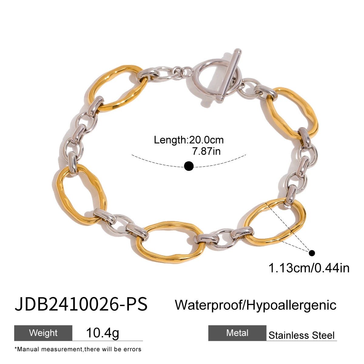 European And American Stainless Steel Color Matching Bracelet High Sense Style by GJG Denim