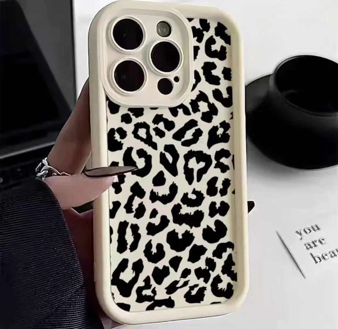 Black Leopard Print Phone Case New by GJG Denim