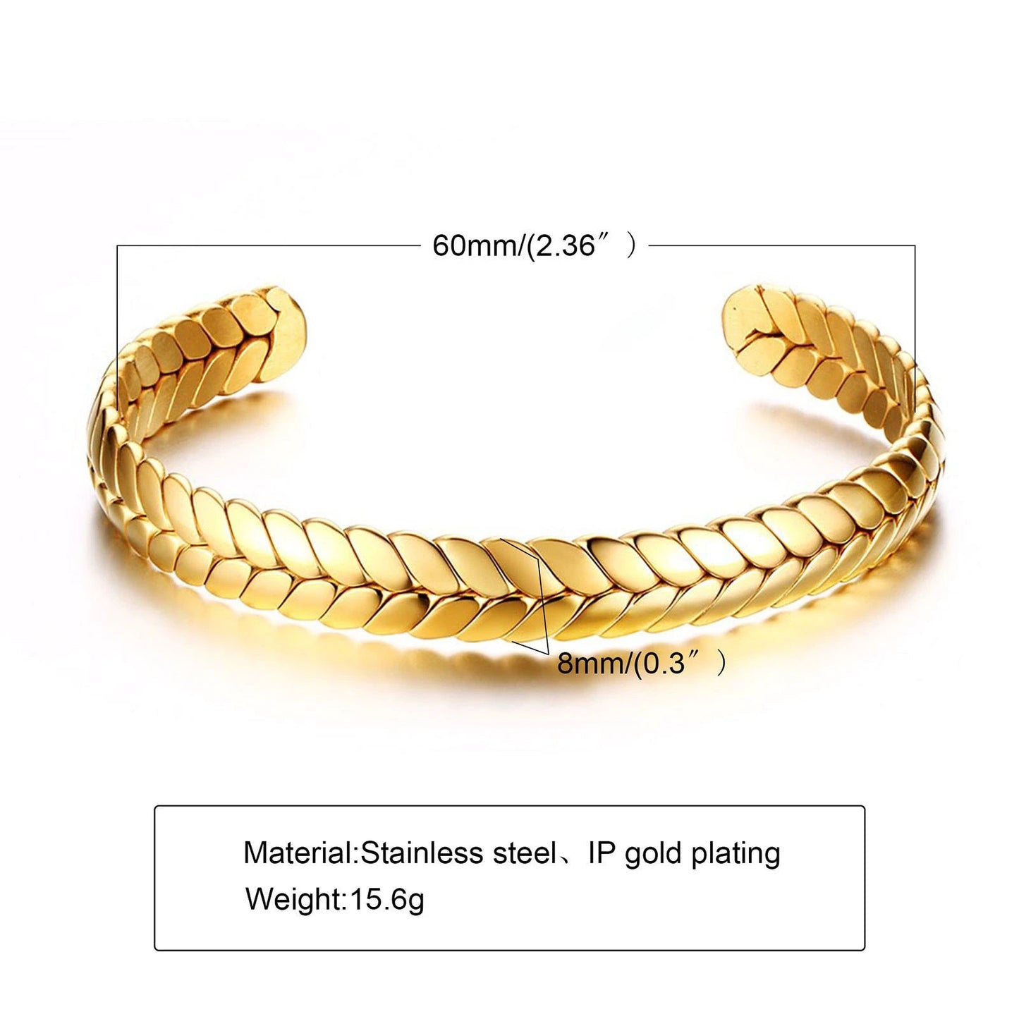 Stainless Steel Glossy Bracelet With Drill by GJG Denim