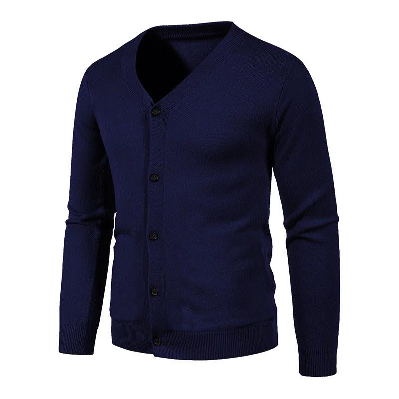 Men's V-neck Knitwear Cardigan Sweater by GJG Denim