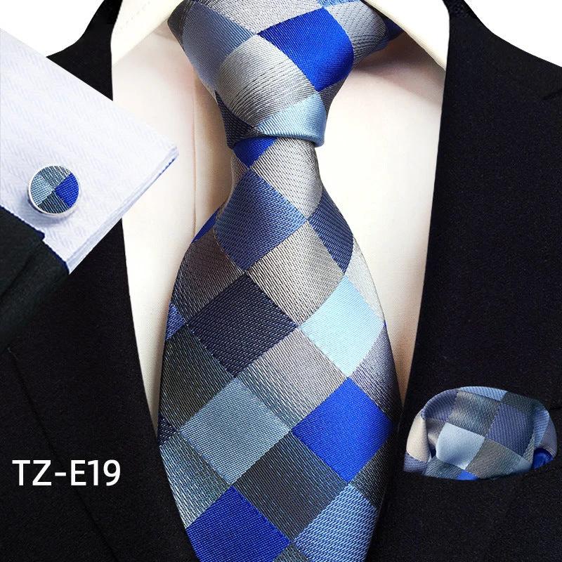 Men's Paisley Tie Square Scarf Pocket Square Cufflinks Three-piece Set by GJG Denim