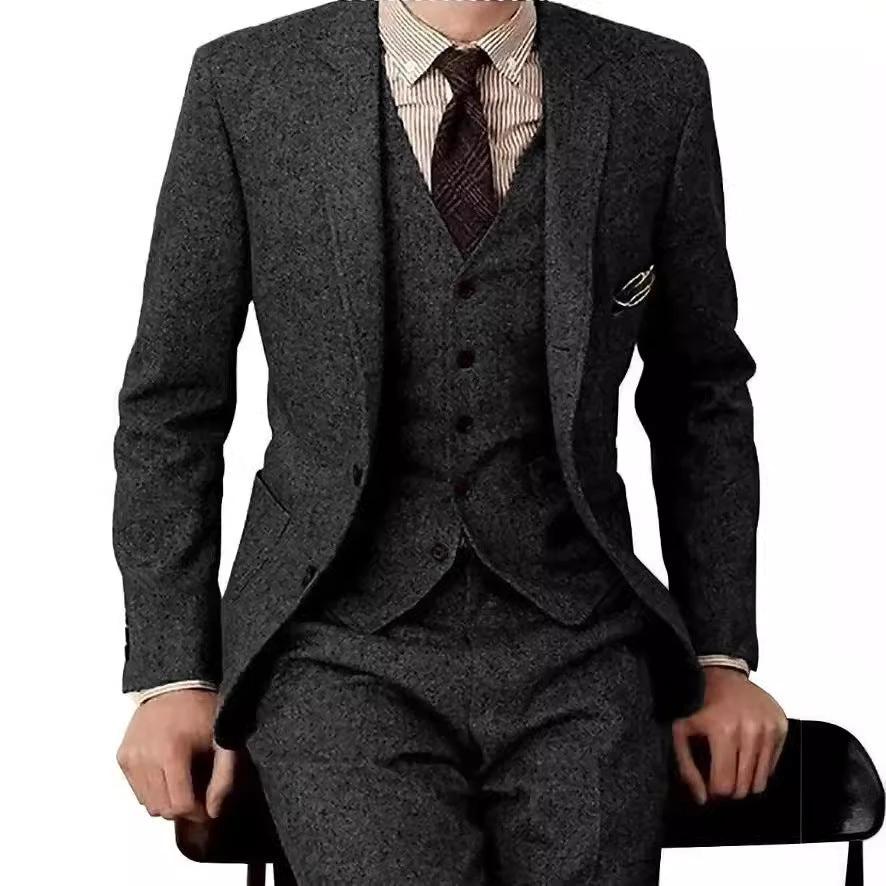Men's Three-piece Wool Suit by GJG Denim