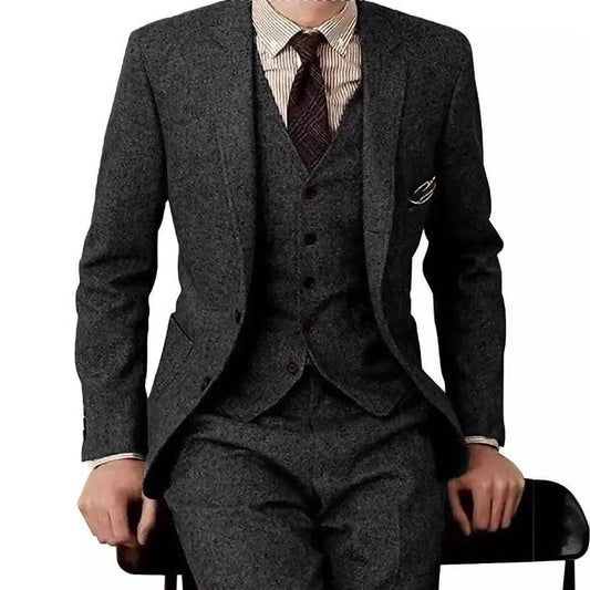 Men's Three-piece Wool Suit by GJG Denim