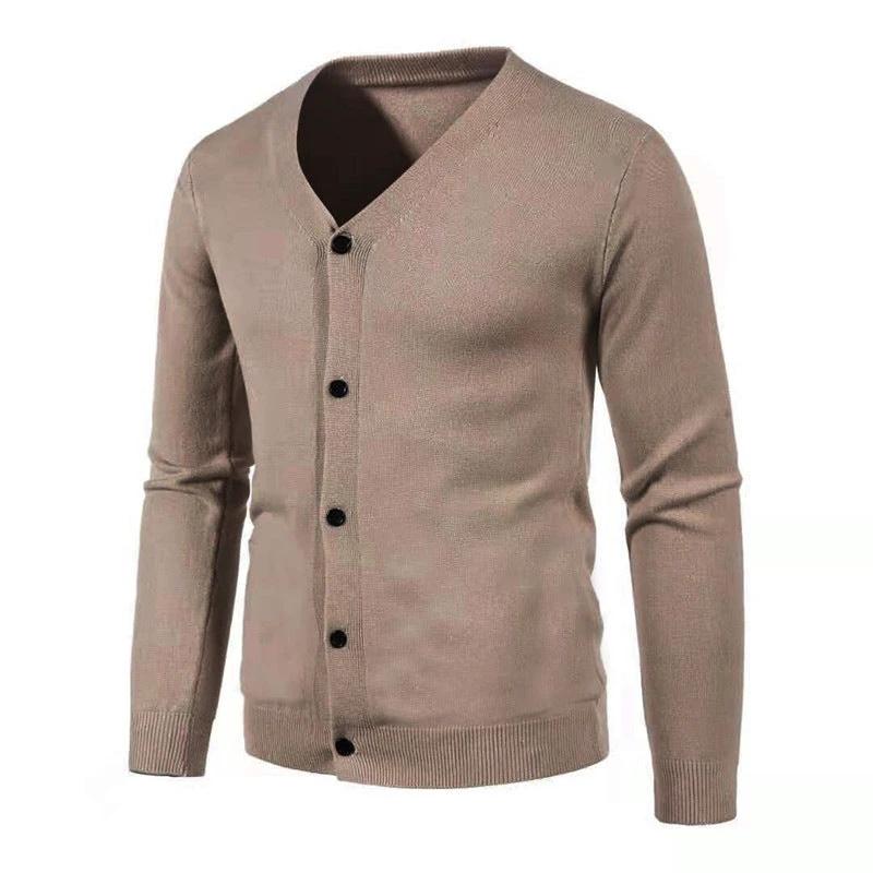 Men's V-neck Knitwear Cardigan Sweater by GJG Denim