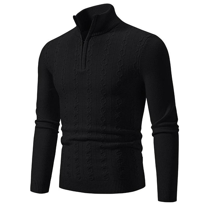 Casual Simple Stand-up Collar Slim Fit Men's Knitwear Sweater by GJG Denim
