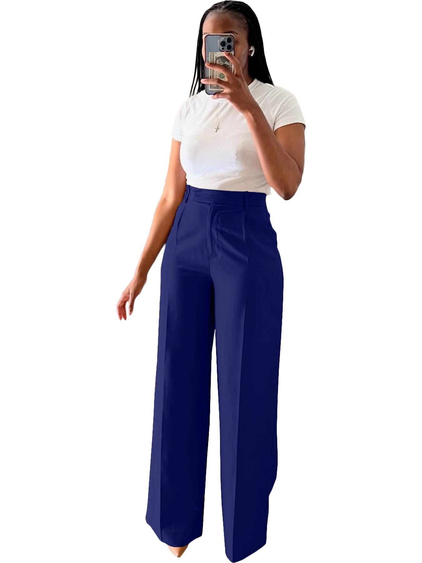 Women's High Waist Straight-leg Wide-leg Pants by GJG Denim