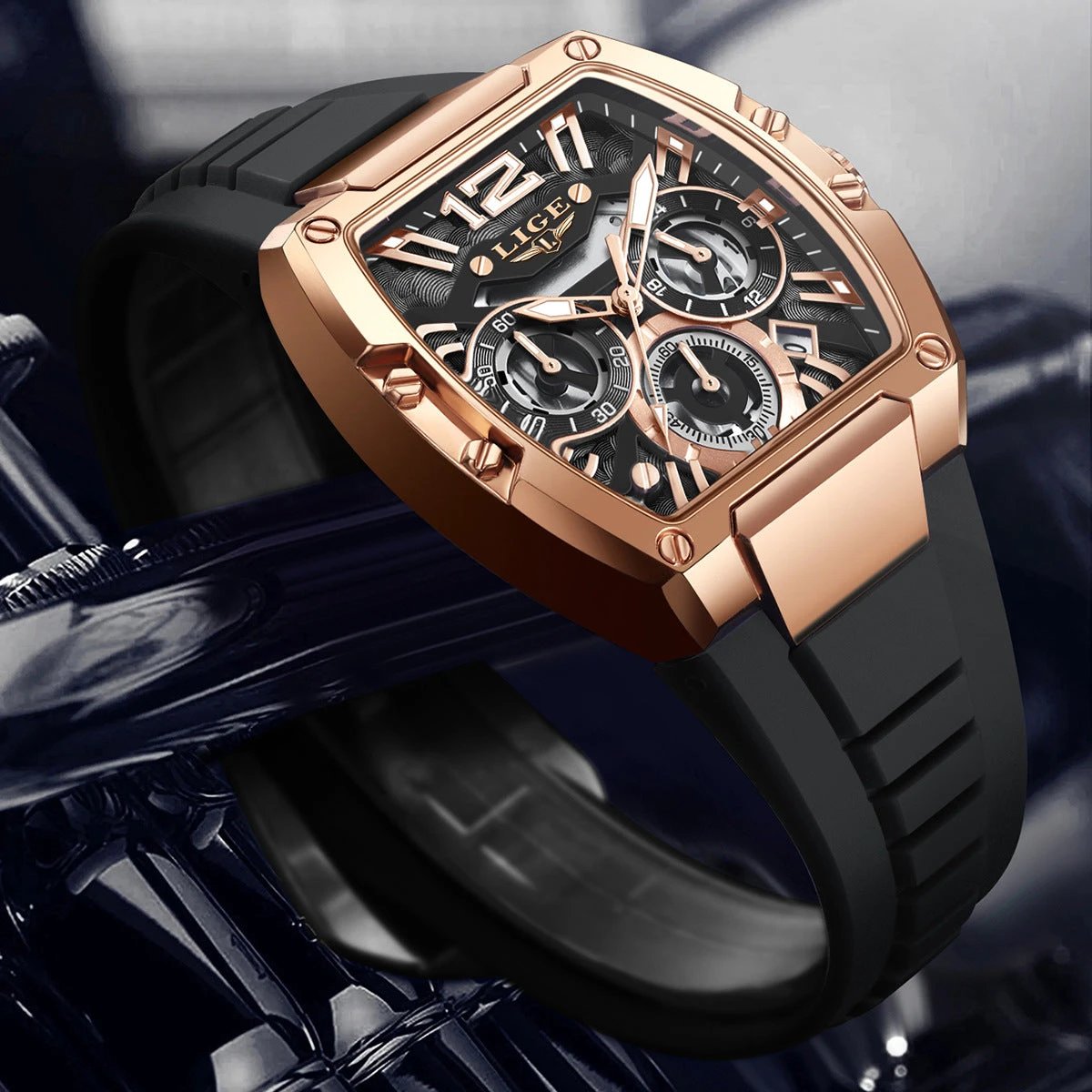 Men's Sports Multifunctional Waterproof Luminous Calendar Watch by GJG Denim