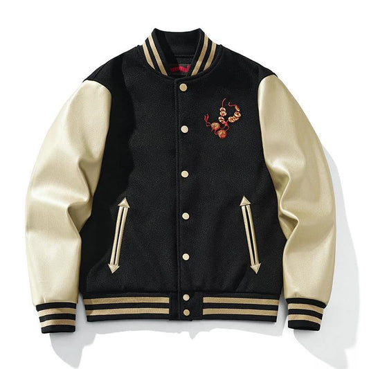 Men's Chinese-style Heavy-duty Embroidered Jacket by GJG Denim