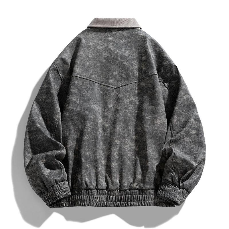 Men's Retro PU Leather Jacket by GJG Denim