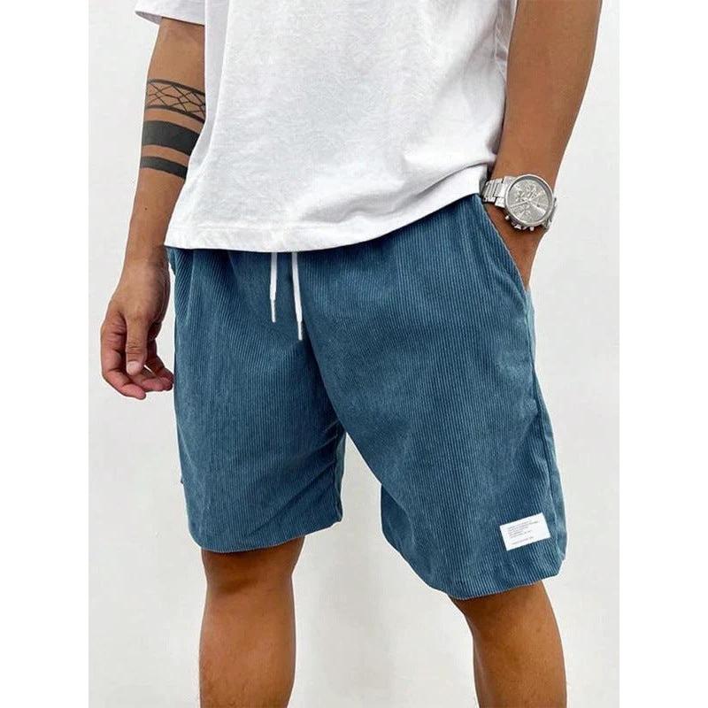 Fashion Personality Solid Color Flip Men's Shorts by GJG Denim